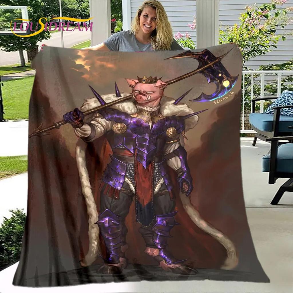 Cheap Technoblade MC Game Cartoon Soft Plush Blanket,Flannel Blanket