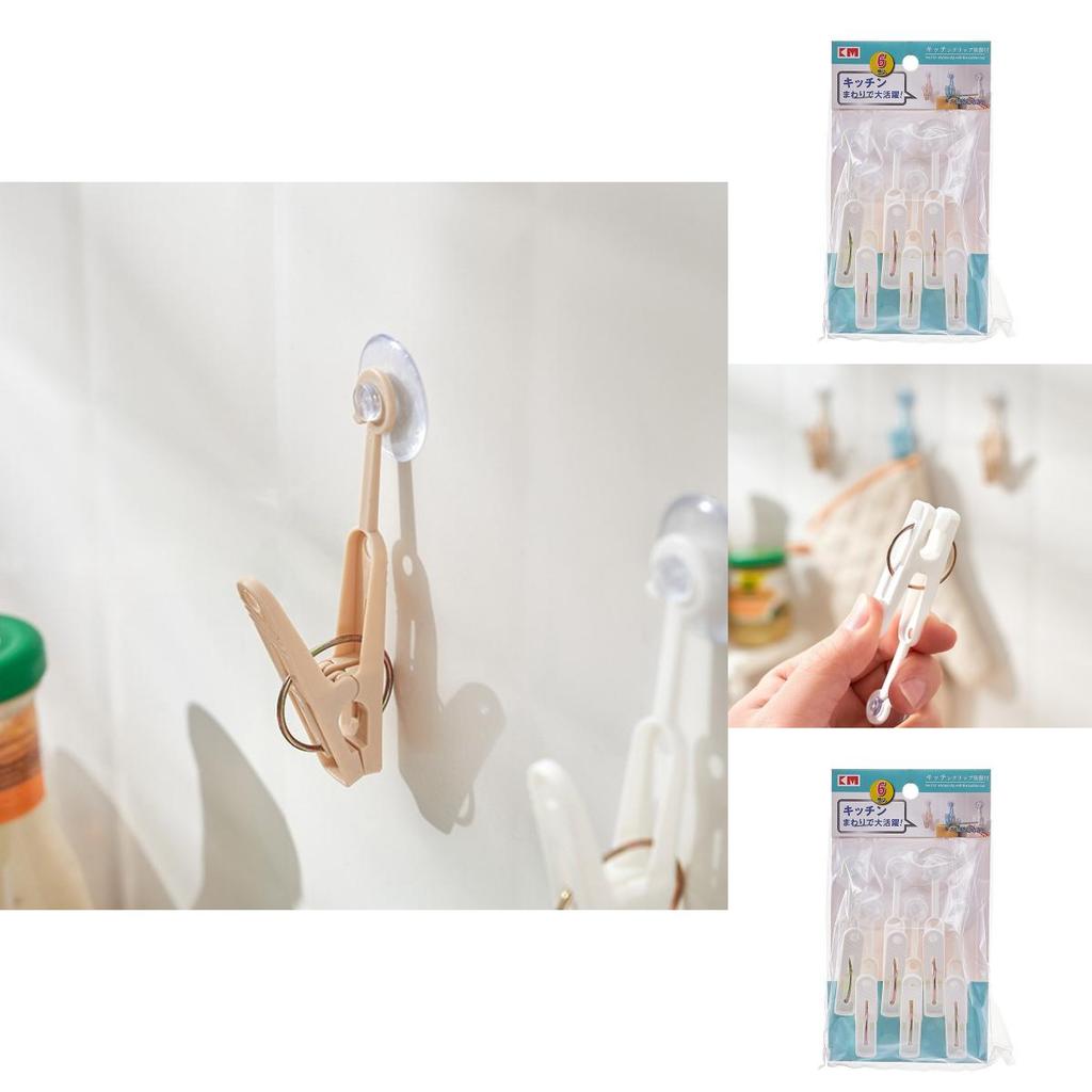 Plastic Suction Cup Storage Clips With Hooks For Kitchen Organizing And Home Use