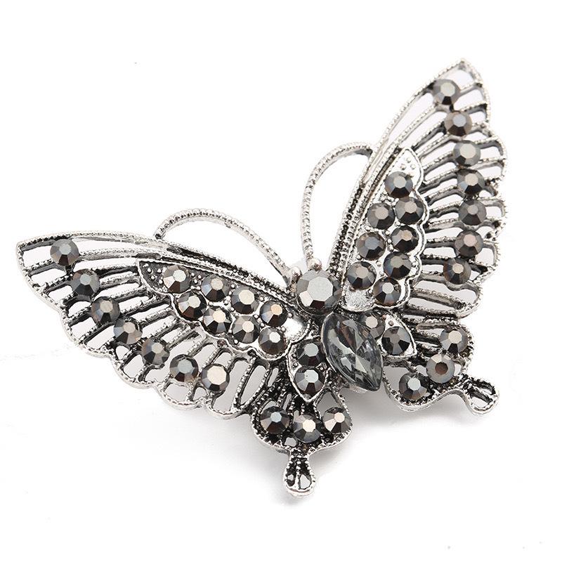 

Европейско-американская винтажная брошь-бабочка со стразами: Модная брошь на лацкан в виде насекомого из сплава
