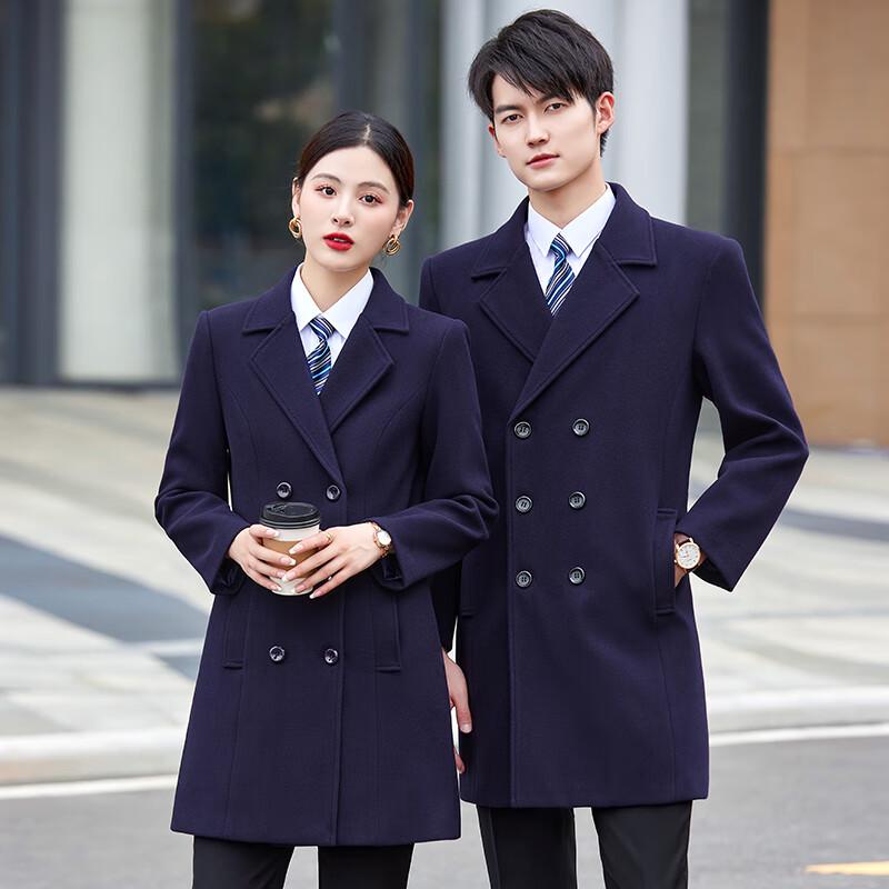 British Style Double-Breasted Wool Blend Professional Coat