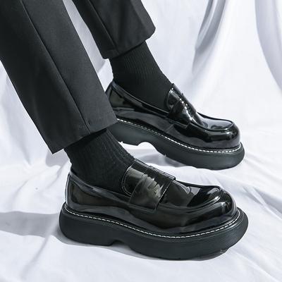 Men Platform Shoes Loafer Dress Elevator Punk Shoes Height Increase Formal Leather Thick Sole Creepers Plus Size