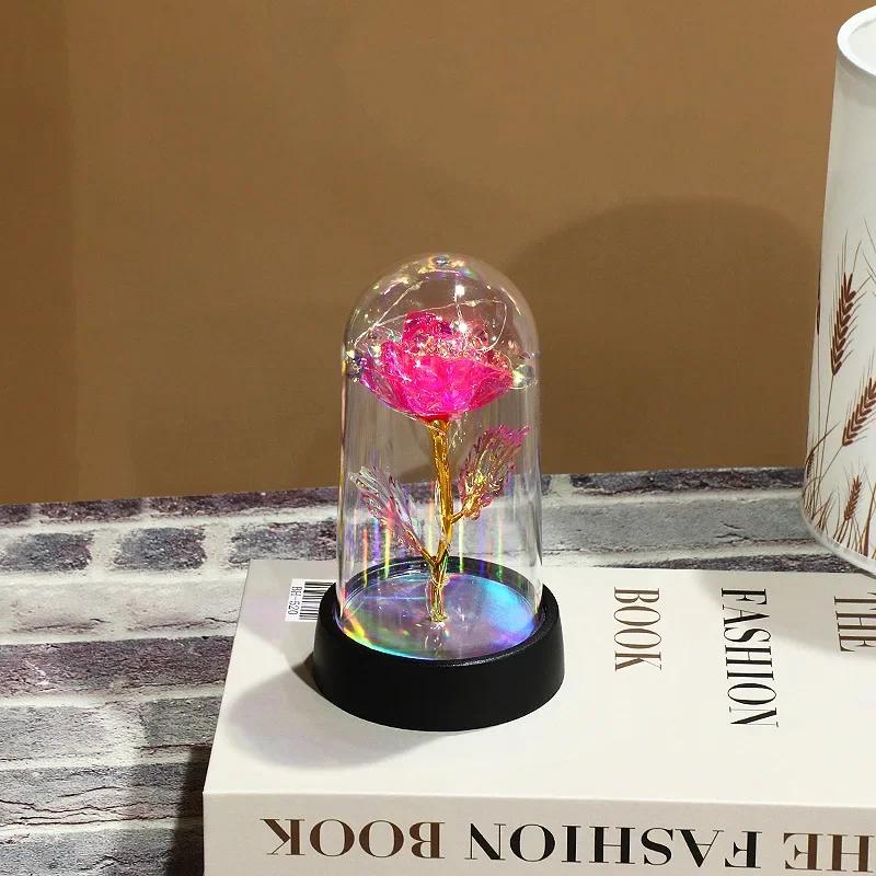 LED Simulation Rose Flower Light Beautiful Realistic Looking Night Light Rose Eternal Flower Party Supplies For Valentine's Day