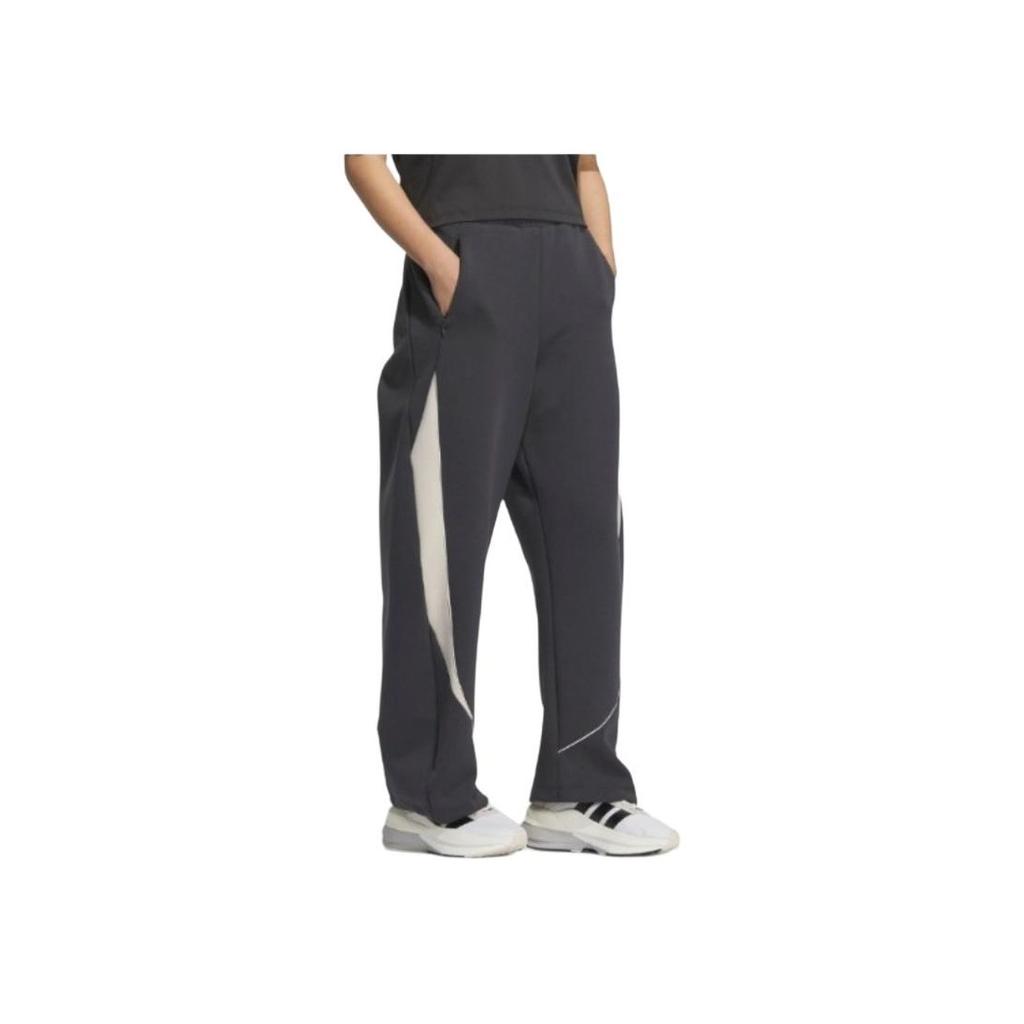 Adidas Comfortable Versatile Fashion Loose Knit Sports Pants Women Bottoms Carbon-Black KC0303