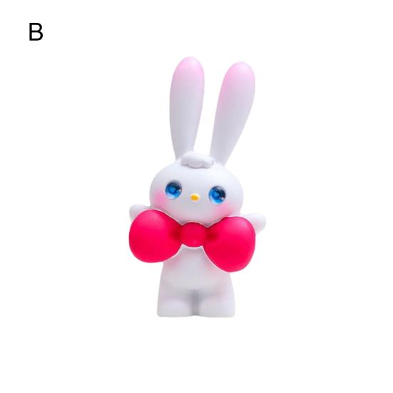 Fashion Eye-catching Decorative Non-fading Adorable Bunny Rabbit Sculpture Ornament Office Supply Statue