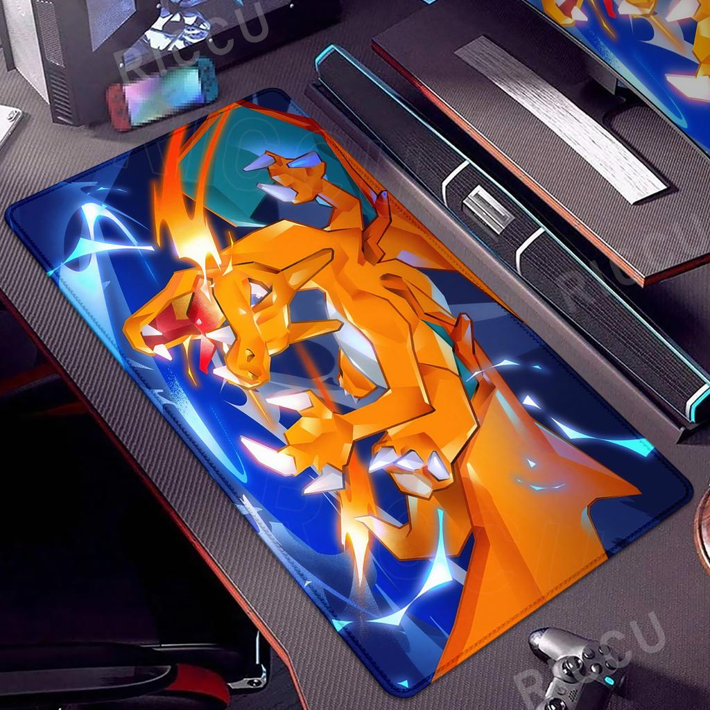 Gaming Large Mouse Pad Anime Pokemon Charizard Desk Mat E-Sports Keyboard Mousepad Office Extended Table Pad PC Accessories Rug