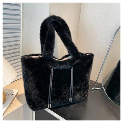 Damen-Umhängetasche mit Plüsch-Tasche, Geldbörse und Handtasche, Designer-Tasche für Damen, kleine Tragetasche, Damentasche