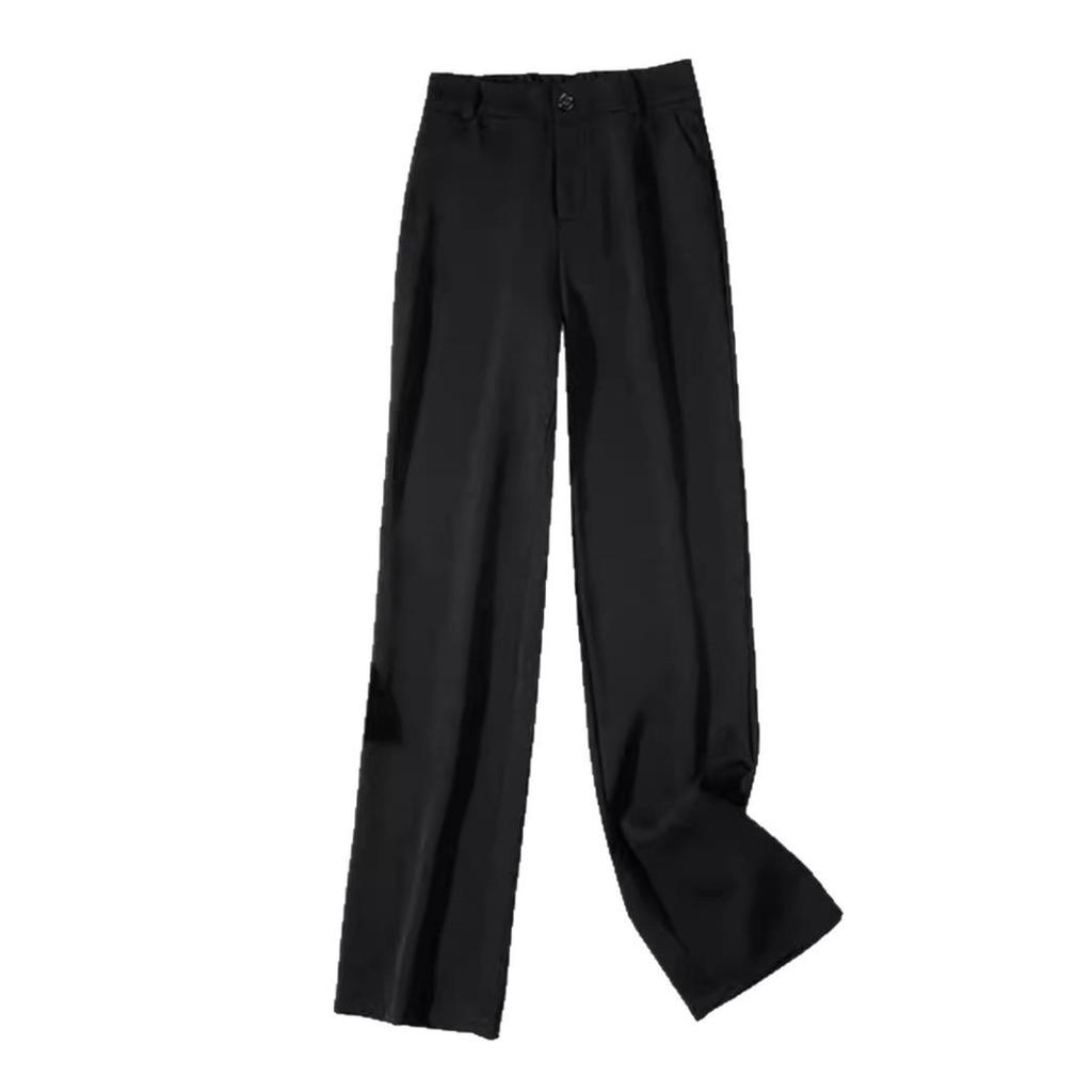 Spring/Summer 2026 Black Wide-Leg High-Waist Slimming Pants - New Fashion Casual Style