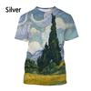 Summer Round Neck 3D Print Art Oil Painting Graphic T-shirts Fashionable Casual Short Sleeved Men's T-shirts