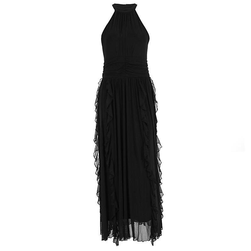 European & American Style 2025 Summer Women's French Ruffle Waist Slimming Dress