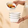 4PCS with Handle Ceramic Baking Bowl Heat-resistant Rice Bowl Fruit Bowl  Air Fryer