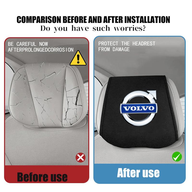 For Volvo Car Headrest Pillow Cover Wear-Resistant Auto Accessories V50 S60 XC60 S40 XC40 XC90 V70 XC70 C30 V40 V60