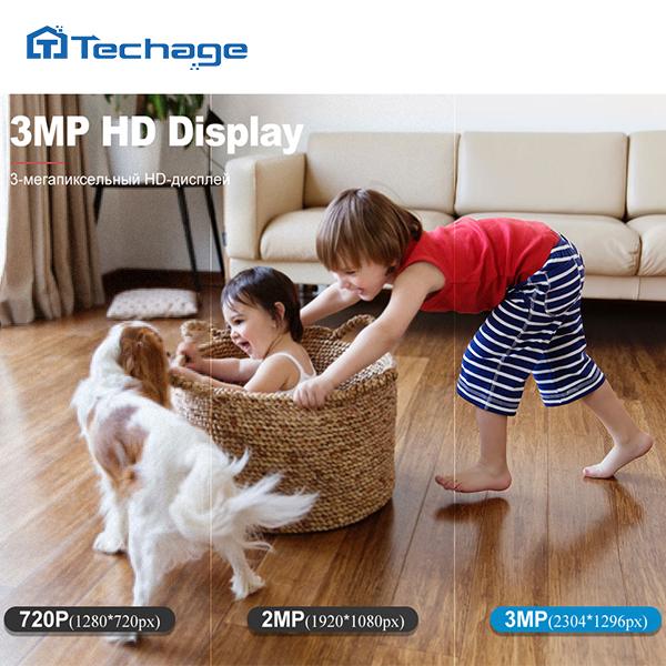 Techage 3MP PTZ Wireless CCTV System Two Way Audio WIFI IP Security Camera 8CH P2P NVR Video Surveillance Kit Human Auto Track