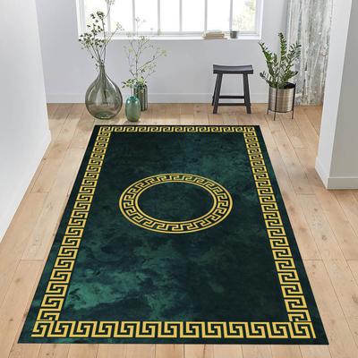 Groen en Goud Oud Grieks Golf Tapijt Griekse Mythologie Modern Licht Luxe Tapijt Bedrukt Tapijt Huisdecoratie Woonkamer Tapijt Vloerkleed