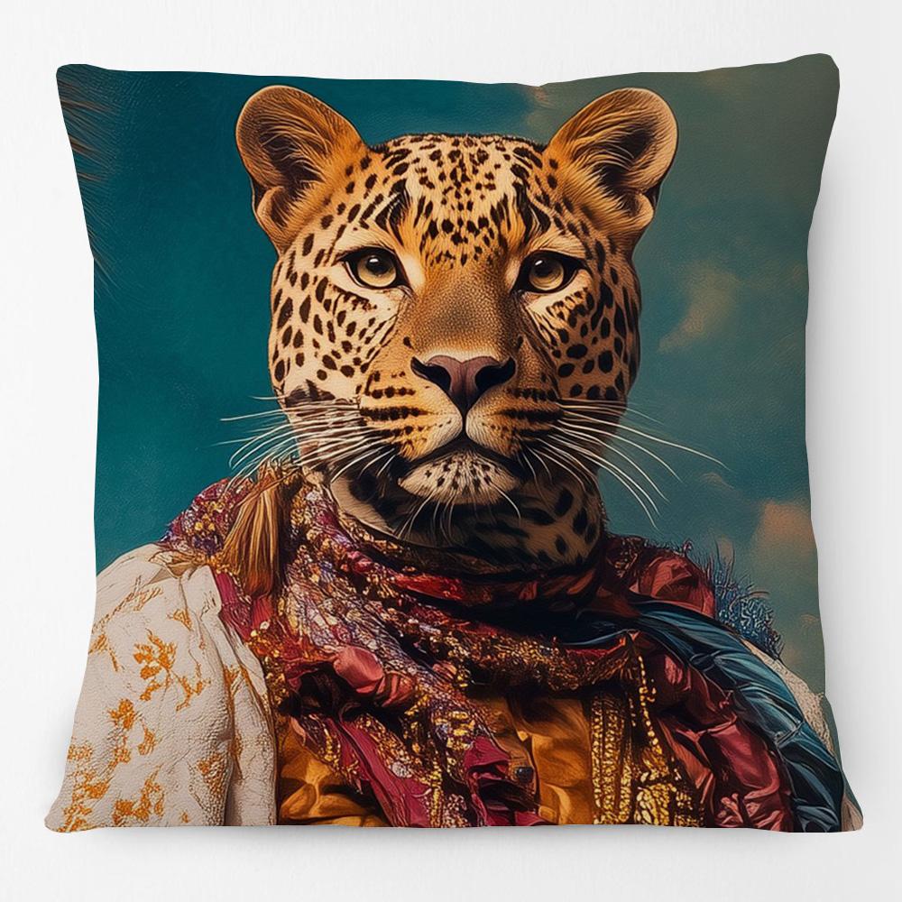 Oriental Style Animals Portraits Tiger Leopard Lion Cushion Cover Sofa Decorative Pillow Case