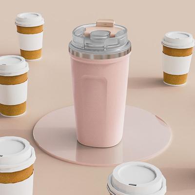 High-end Portable Car Cup with Stainless Steel Lid for Male and Female Students.