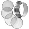 Stainless Steel Soil Sifter Set for Gardening 8 Inch Diameter with 4 Interchangeable Mesh Sizes 0.7/1/3/5mm