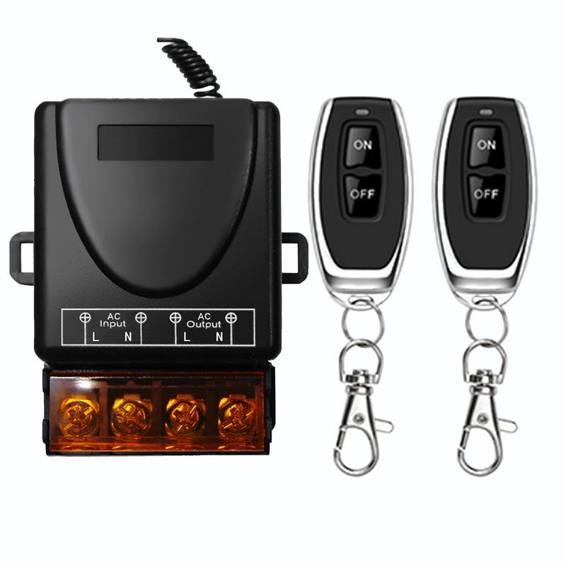 

Набор инструментов для беспроводного переключателя с дистанционным управлением 220 В с РЧ релейным приемником и передатчиком для двигателя водяного насоса, светодиода/электроприбора чёрный