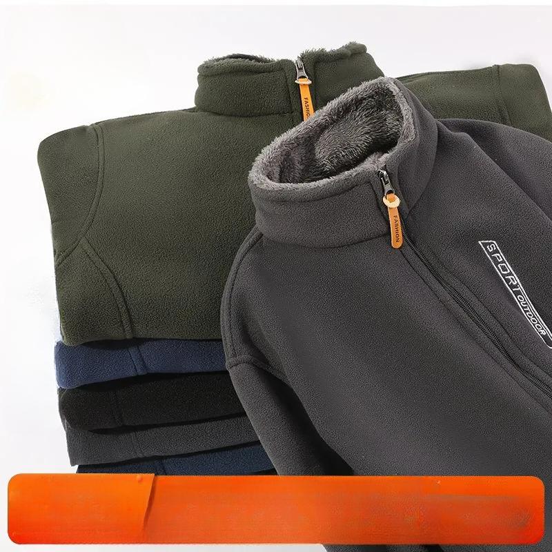 Pánská fleecová bunda Outdoor Polar Fleece Bunda Podzim a Zima Zesílená Plus Samet Velká Velikost Svrchní Oblečení Svetr Kardigan Jaro a Podzim