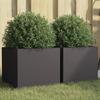 Vidaxl Donice, 2 Szt., Czarne, 32X30X29 Cm, Stal