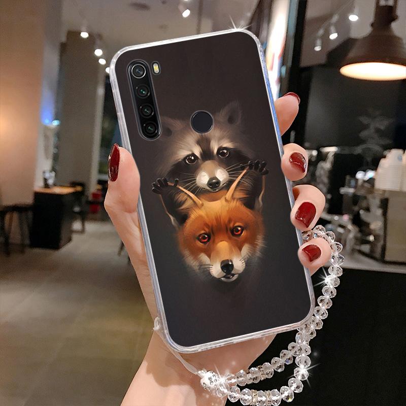 Phone Case For Xiaomi Redmi 9 8 8A 7 9A 9C 7a 9T Note10 5G Note 9 8T 7 Pro 9s Animal Raccoon Fox Silicone TPU Soft Back Cover