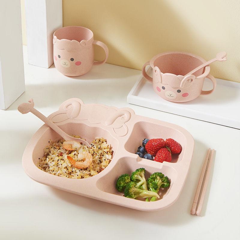 Creative Cartoon Baby Plate & Bowl Set - One-Piece Divided Tableware for Infant Learning To Eat