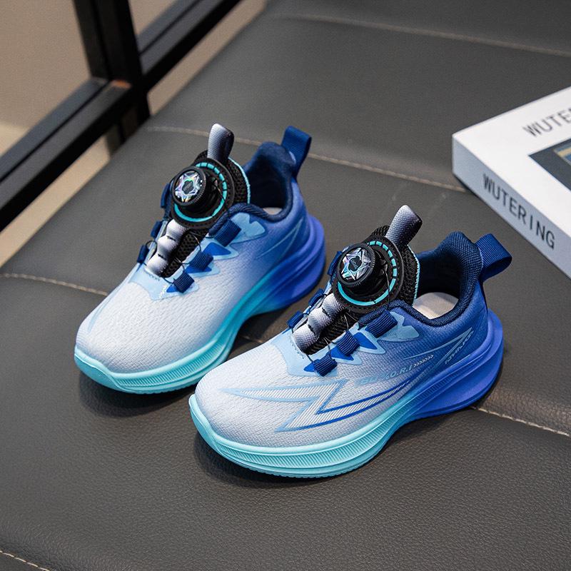 Breathable Boys' Mesh Sneakers - Spring & Autumn Shock-Absorbing Running Shoes with Soft Sole for Casual Wear