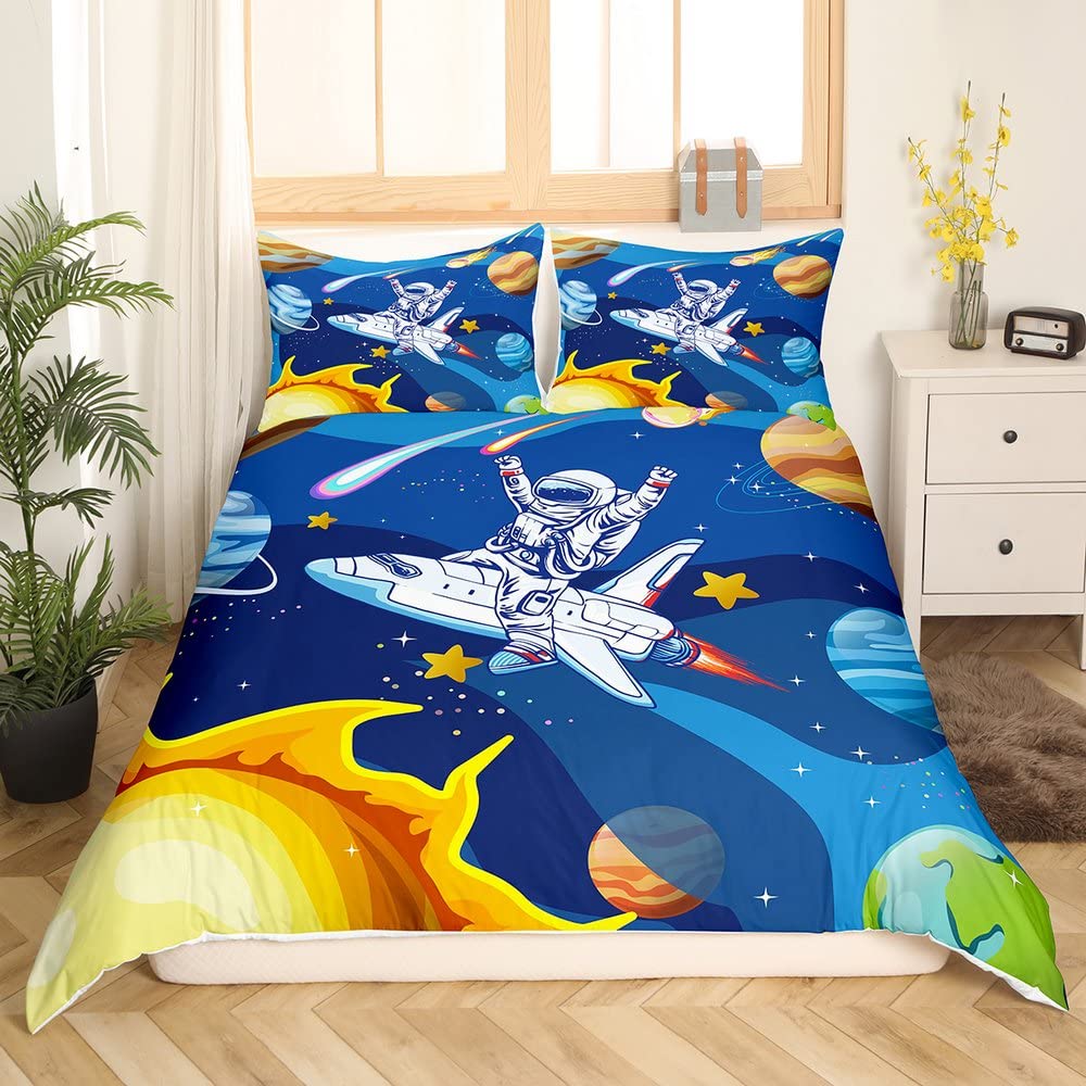 Comforter Cartoon Rocket Single Double Full Size For Kids Boys Girls Polyester Comforter Lightweight With