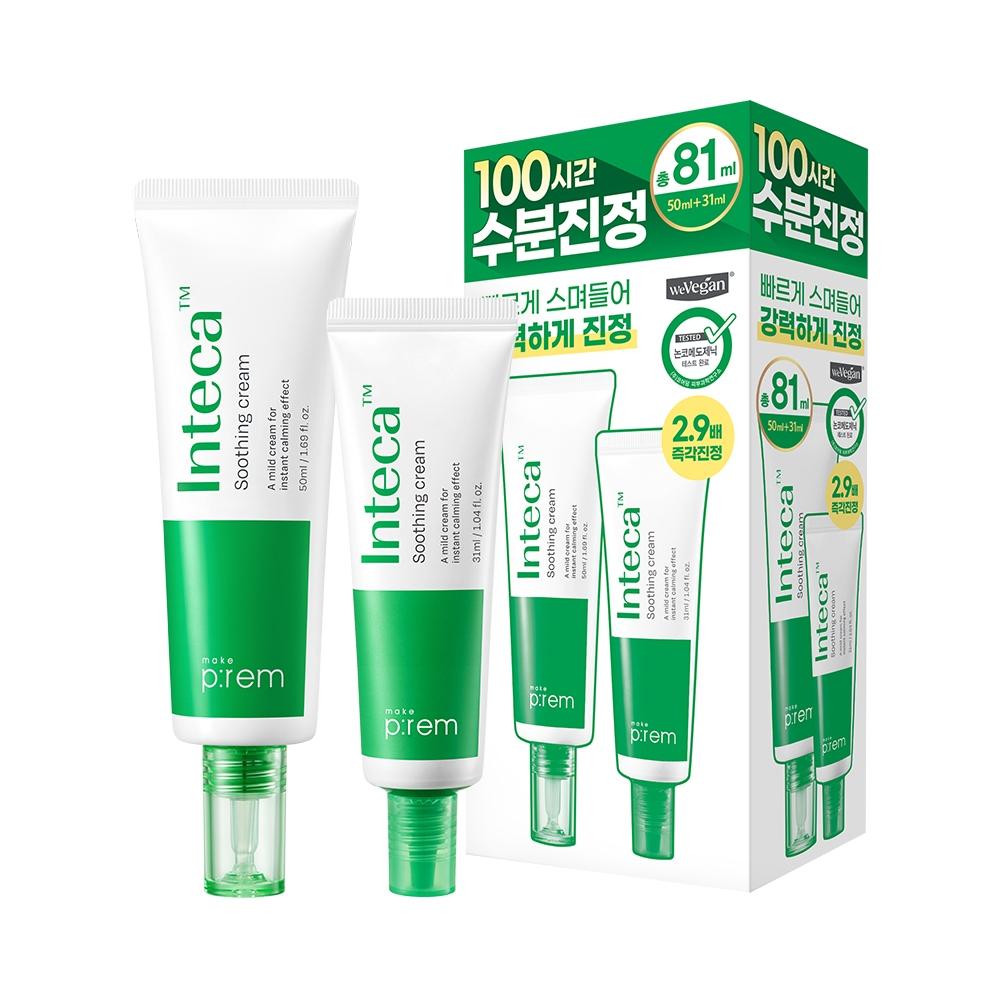 Makeprem [Feuchtigkeitsspendend Beruhigend] Makeprem Inteca Beruhigende Creme 50ml Projekt + Creme 31ml