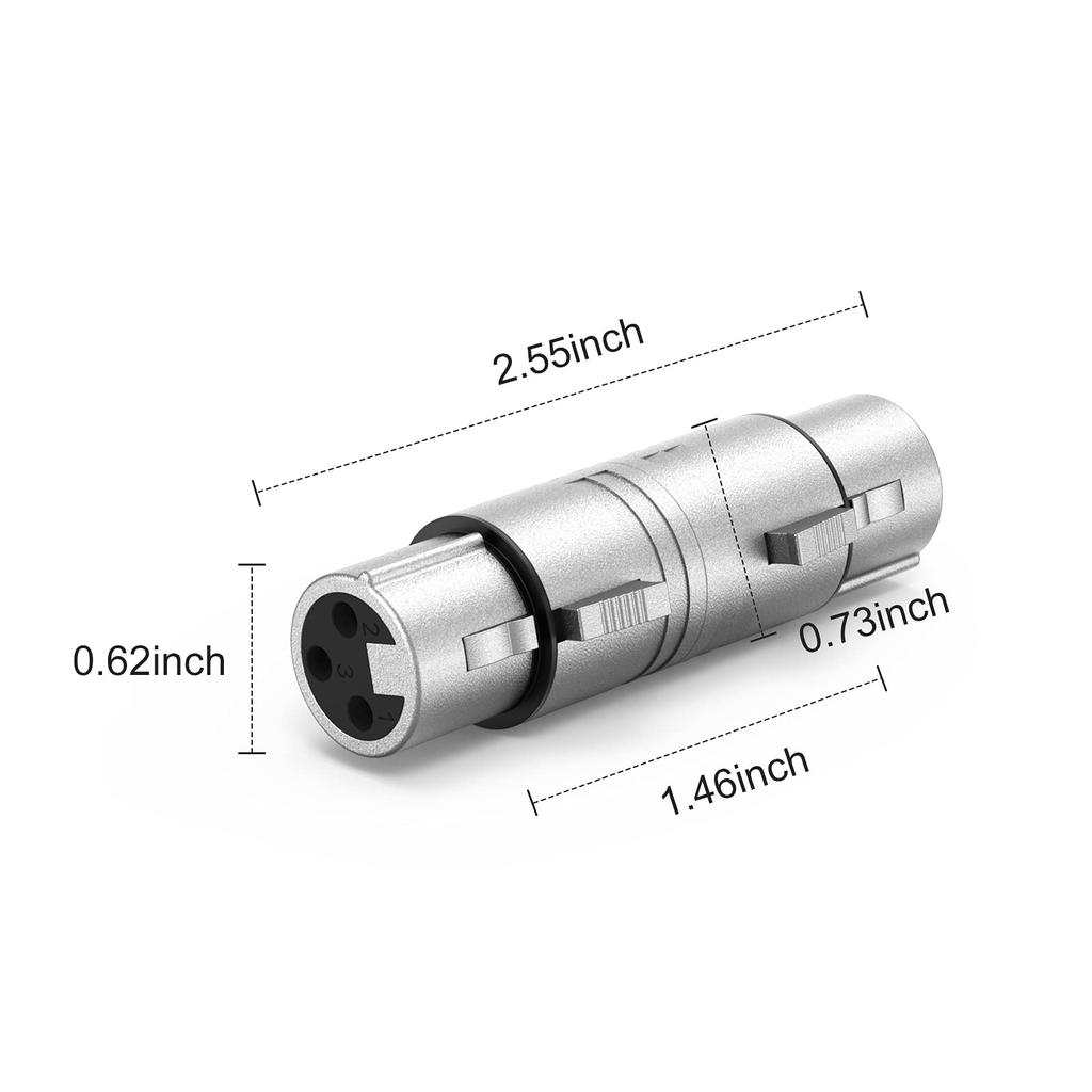 CableCreation Cannon Kabel XLR 3 Pin Buchse auf 3 Pin Buchse Cannon Stecker Mikrofon Konverter Adapter XLR,