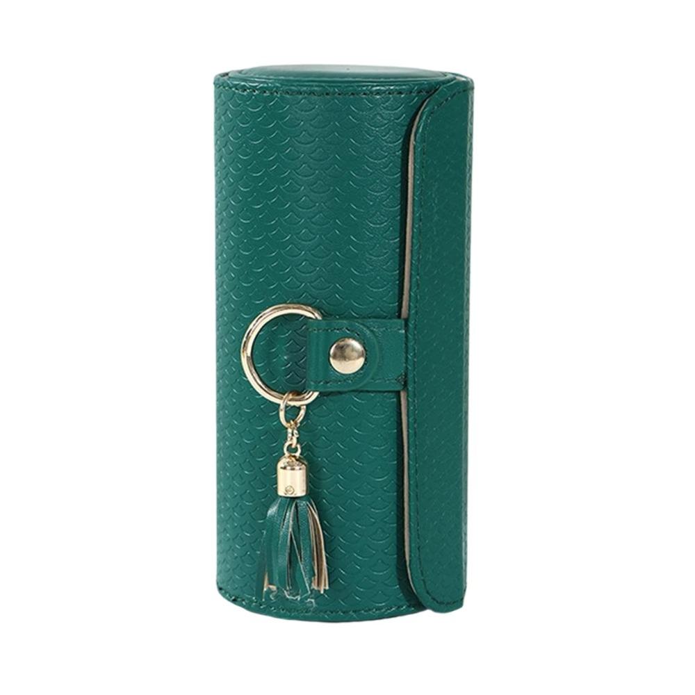 

PU Material Jewelry Box Magnetic Closure Travel Jewelry Storage Travel Accessory зелений