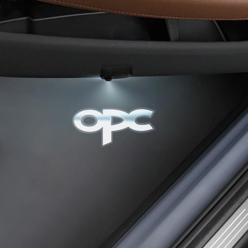 1/2Pcs GTC OPC Line Logo Car Door HD LED Lamps Projector Courtesy Welcome Lights For Opel Adam Astra Insignia Corsa Zafira Mokka