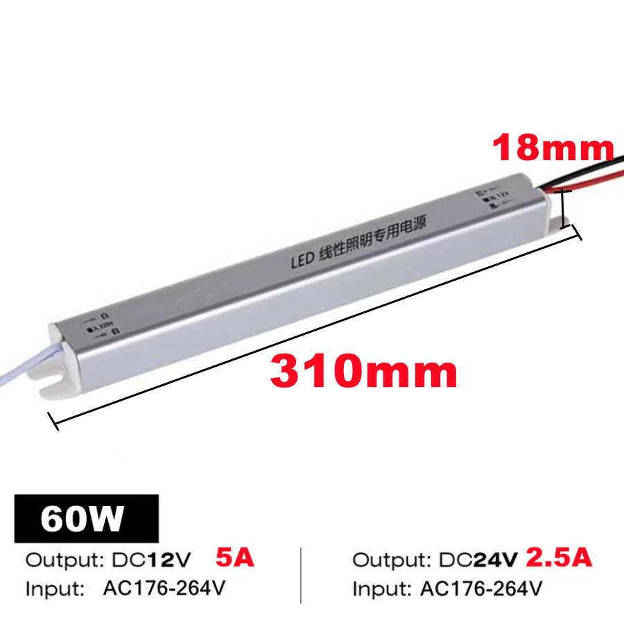 100W AC 220V TO DC 12V 24V Strip Power Supply Outdoor IP20 Waterproof Dustproof Aluminum Shell Light Strip Driver Transformer