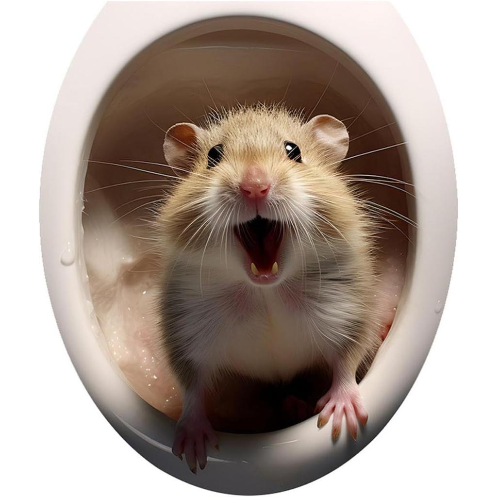 Lustiger Toilettendeckelaufkleber mit Haustieren, dekoratives Badezimmer-Aufkleber-Set, mehrere Designs