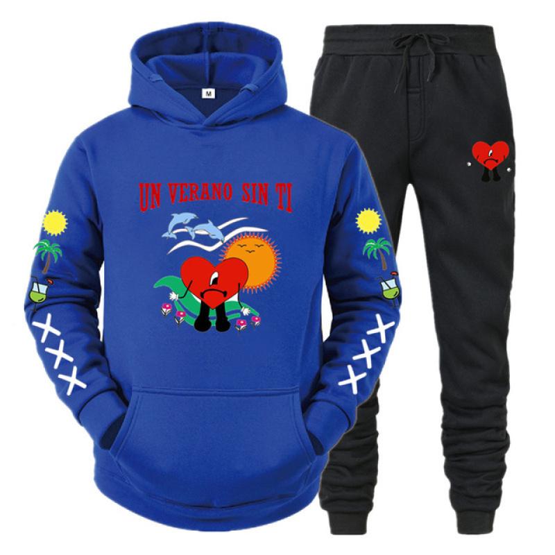 Hoodie Set Bad Bunny UN VERANO SIN TI Print Sweatshirt Men Women Unisex Oversized Fashion Casual Long Sleeve Pants Suit Clothes