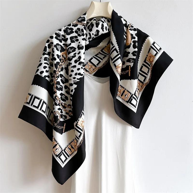 2025 90*90cm Printed Square Scarf Thin Breathable Sunscreen Shawl Casual Outdoor Windproof Head Wrap for Women Ribbon Headband