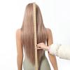 Synthetic Layered Wig Long Rose Gold Straight Wigs with Bangs Blonde Cosplay Party Natural Hair Wigs for Women Heat Resistant