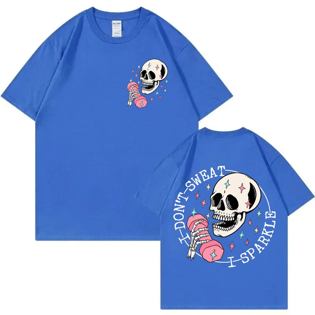 Funny Skeleton Pump Cover Tshirts Men Women Clothing Gothic Fashion Short Sleeve Tshirt High Quality Cotton Oversized T Shirt