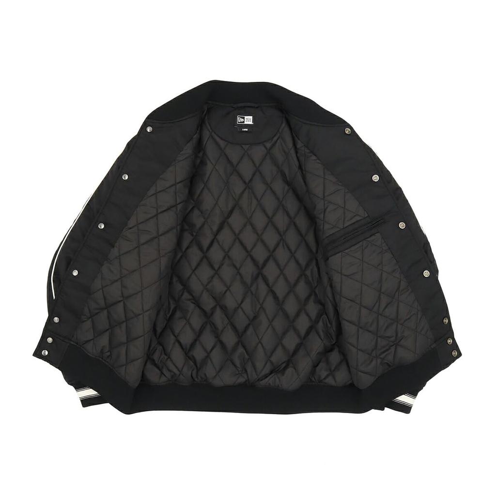 New Era MLB NYLA LA Varsity Size NYLON VARSITY LOSDOD 252 Jacket, Black, L, BLK,