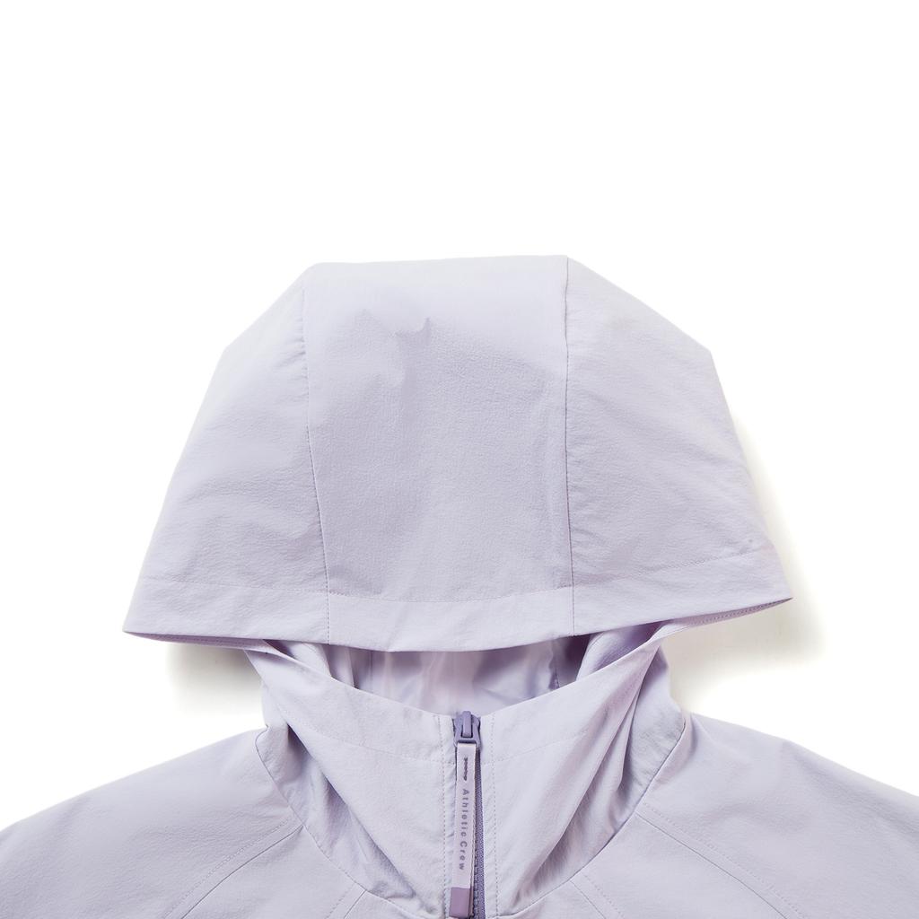 Li-Ning Comfortable Casual Minimalist Solid Color Sports Hooded Zip Windbreaker Women Outerwear Sea-Salt-Purple AFDVE68-8