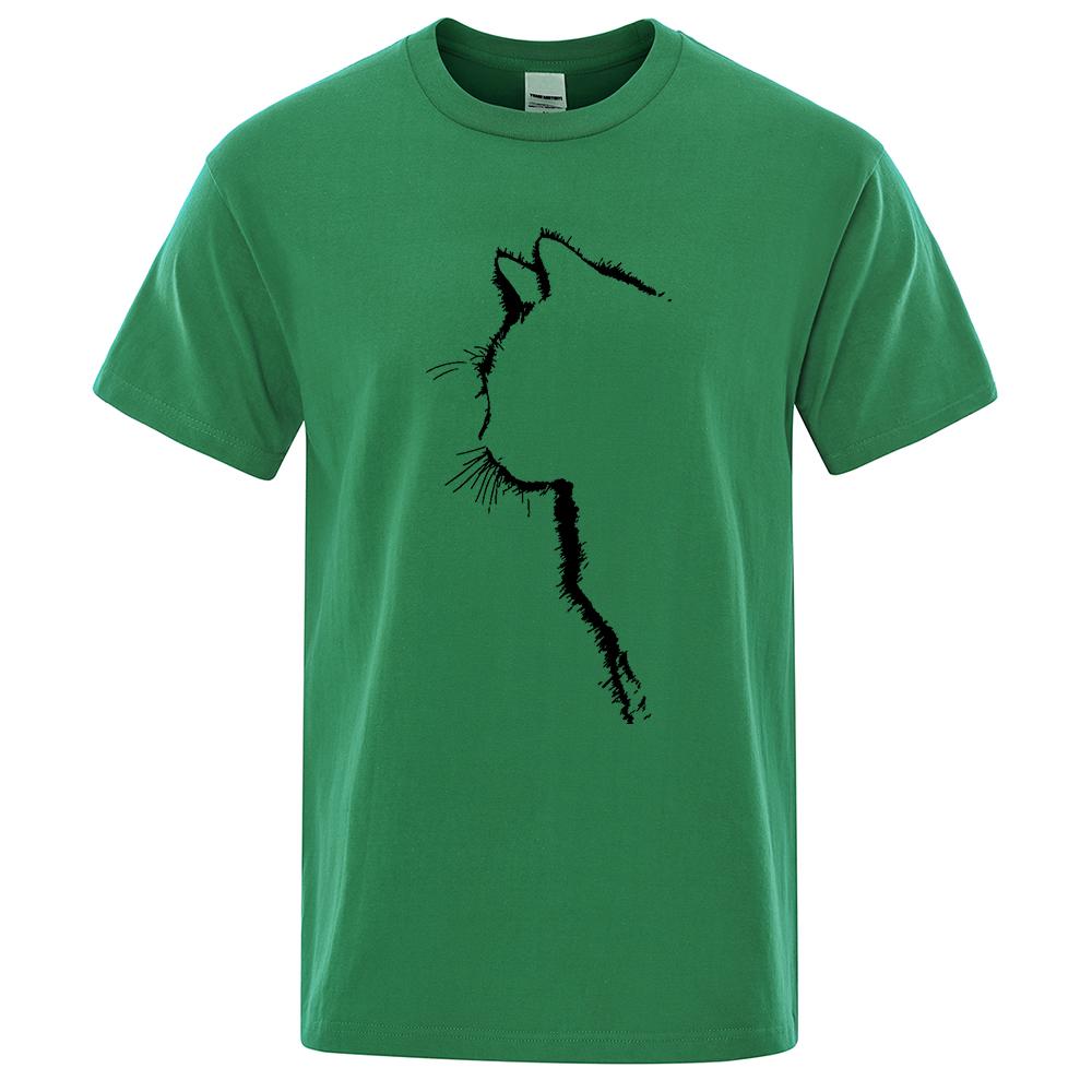 Bavlněná trička pro muže Potištěná Cool Cat Animal Trička Léto Tričko s krátkým rukávem Pánské Hip Hop Streetwear Top Trička Funny