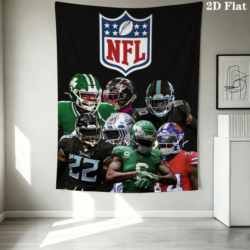 National Football League Wall Tapestry Aesthetic Wall Hanging Printed Fabric Blanket Decorative Tapestries For Bedroom Living Room Home Decor