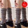 2 Pcs Women Lolita Socks Y2K Solid Long Loose Knee-socks Female Spring Breathable Lace Casual Sweet Soft Korean Middle Stockings