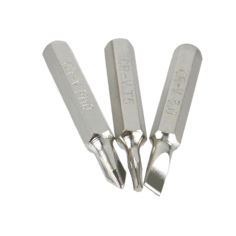 10-Piece 4mm Phillips, Flat, Torx Mobile Repair Bit Set - 25mm Short Length
