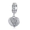 925 Sterling Silver Princess Crown Charms Heart Love Lock Feather Clear CZ Pendant Beads Fit Silver 925 Bracelet Jewelry Making