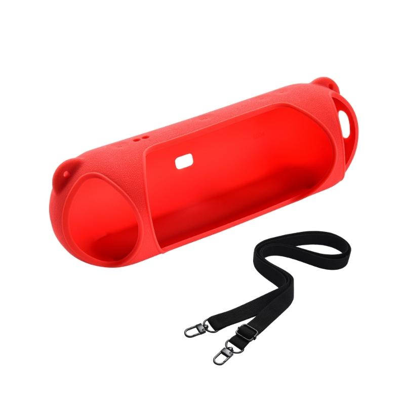 

Portable Loudspeaker Silicone Case Protective Cover Skin for Dustproof and Shockproof Sleeve with Strap belt 1 червоний