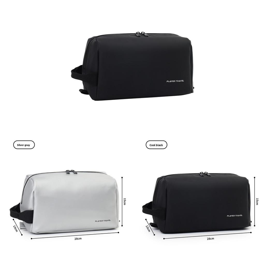 Travel Toiletry Bag For Men Pu Material Modern Minimalist Organizer With Wet Dry Separation For Business Travel