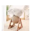 Triangle Wooden Cat Toy with Natural Sisal Rope Ball Durable Interactive Scratching and Playing Station for Cats