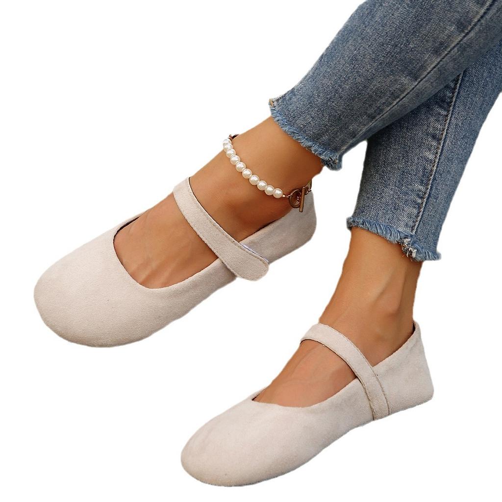 Zapatos Mujer Bailarinas Punta Redonda Casual Zapatillas Femeninas Vestido Enfermera Cómodos Nuevos Verano Sólido Goma PU Tela Ocio Calado Ho