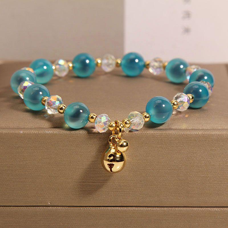 

Браслет из натурального агата с кристаллами, женский роскошный ретро-нежный браслет-подвеска-колокольчик, чтобы подарить своей девушке подарок