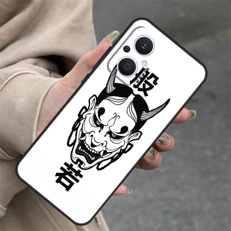 Japanese Hannya Oni Mask Case For OPPO Reno 8T 13F 14F 12F 11F 10 12 13 14 Pro 7 8 Lite OPPO Find X8 X6 X9 Pro Cover